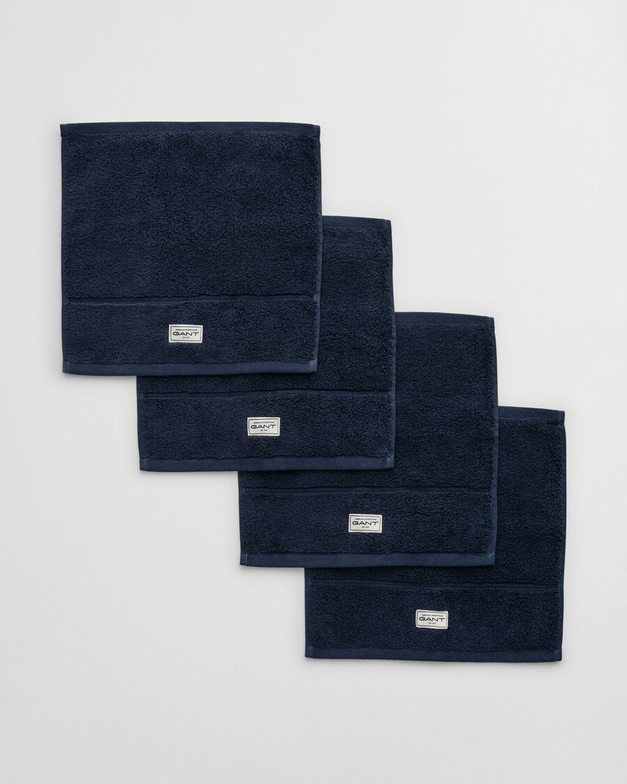 4er-pack premium-handtücher 30x30 cm – marineblau