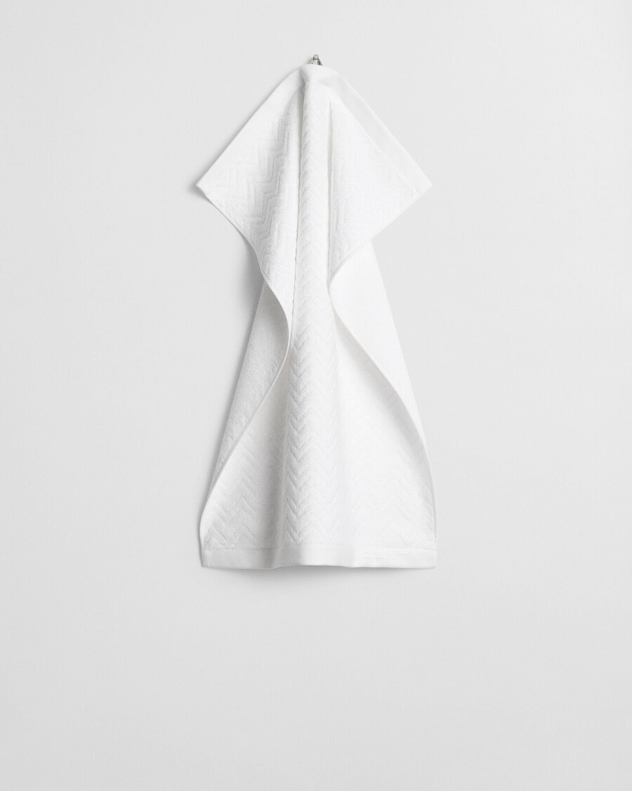jacquard-fischgrät-handtuch 50x70 - weiß