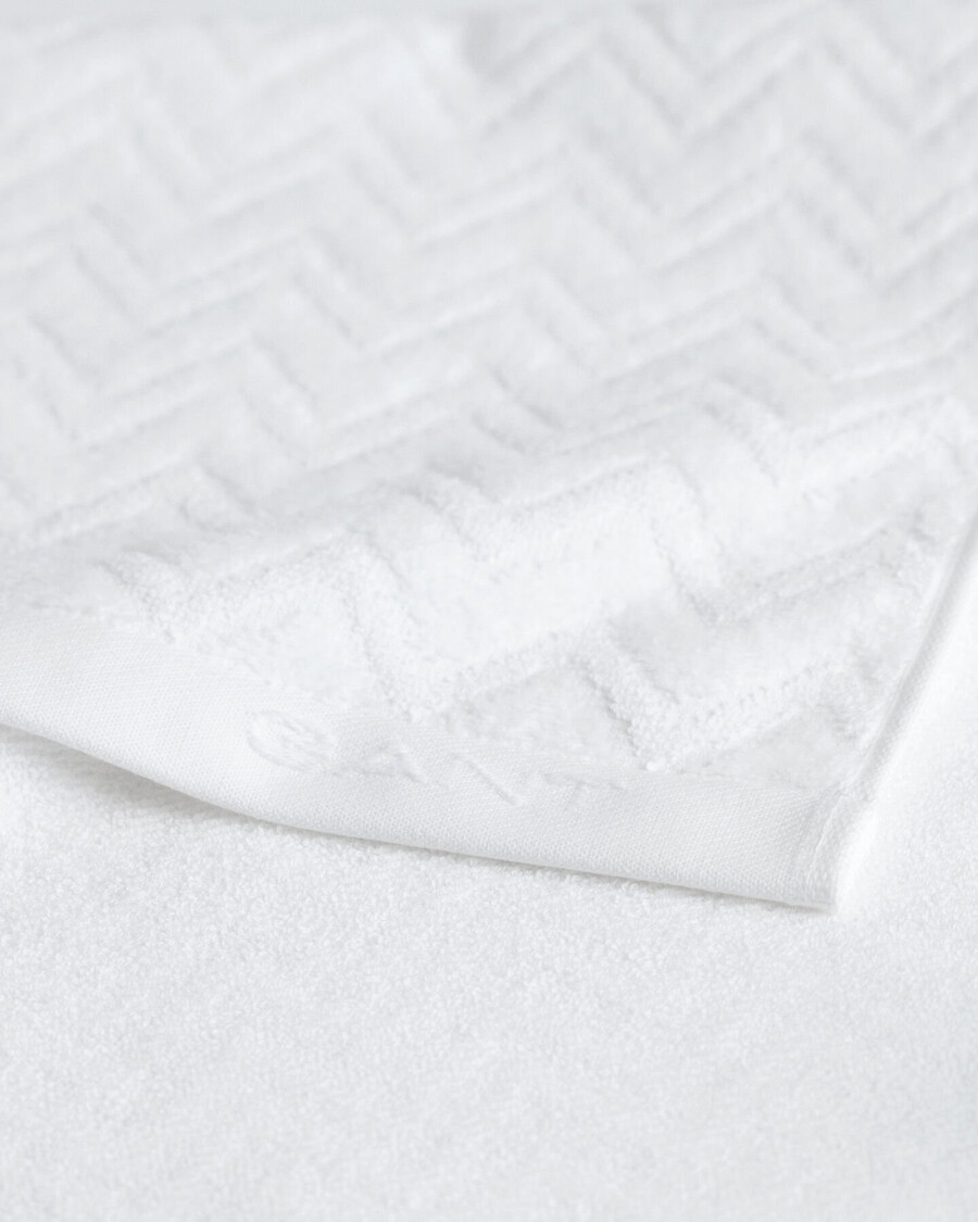 jacquard-fischgrät-handtuch 50x70 - weiß