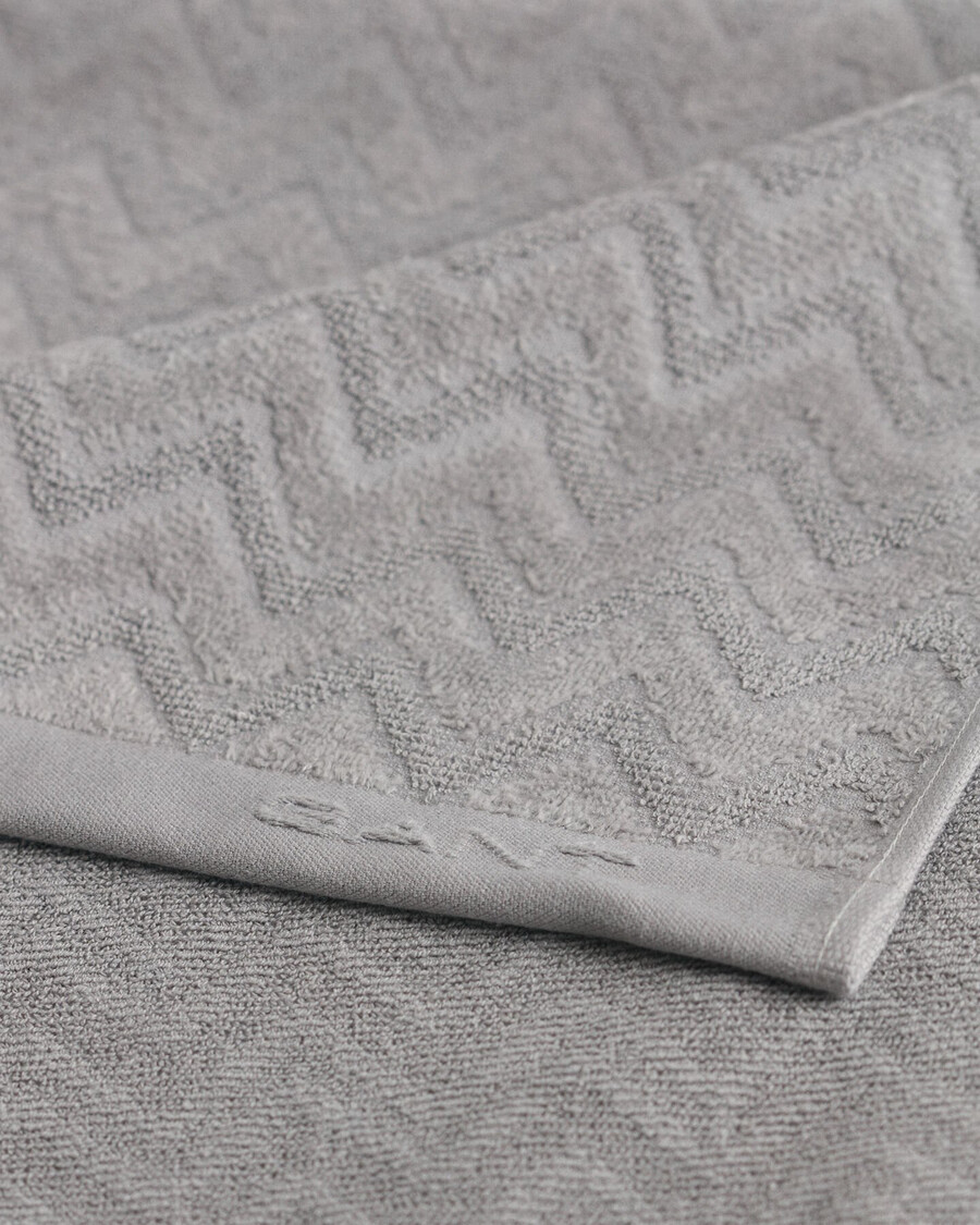jacquard-fischgrät-handtuch 50x70 - betongrau