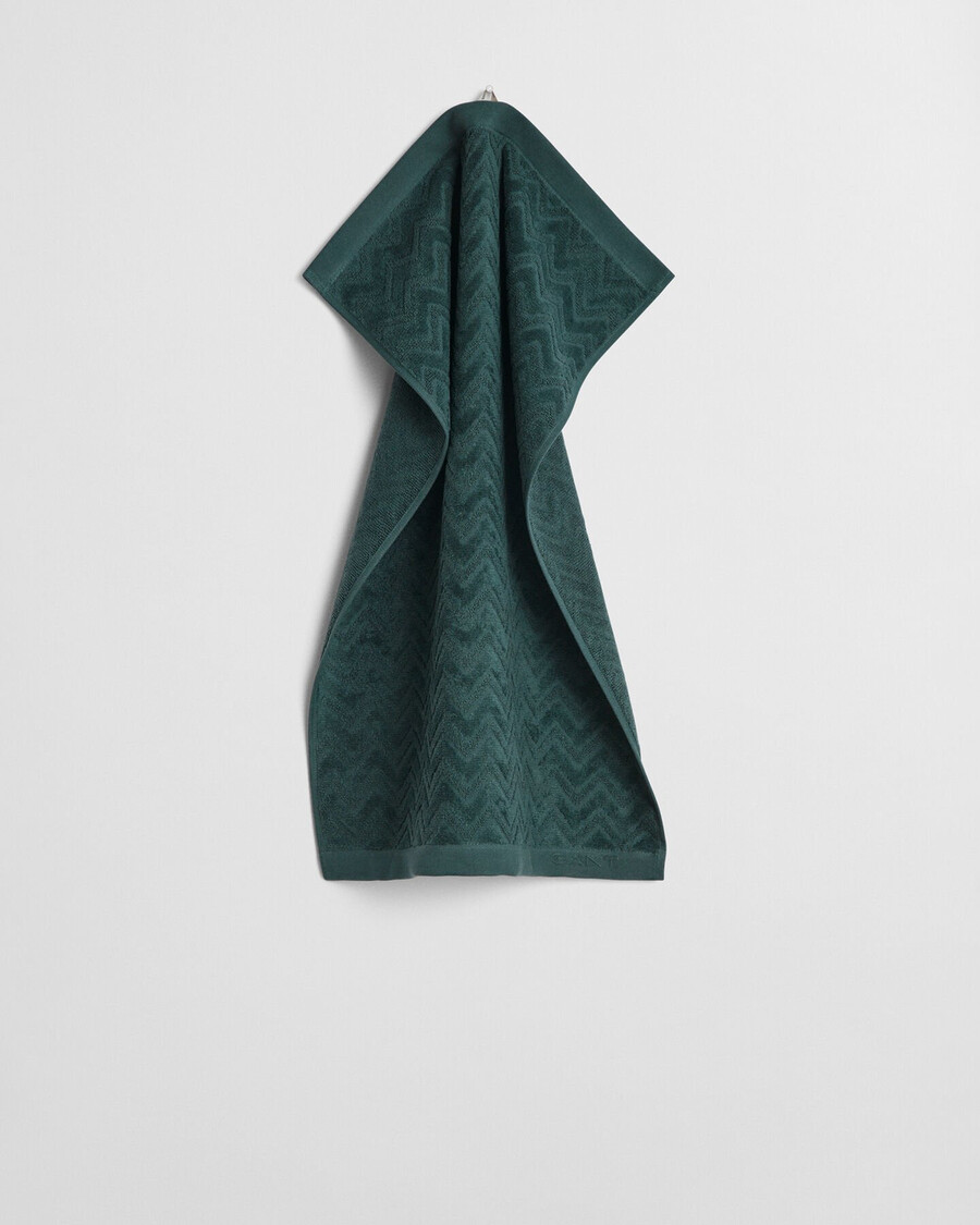 jacquard-fischgrät-handtuch 50x70 - tartangrün
