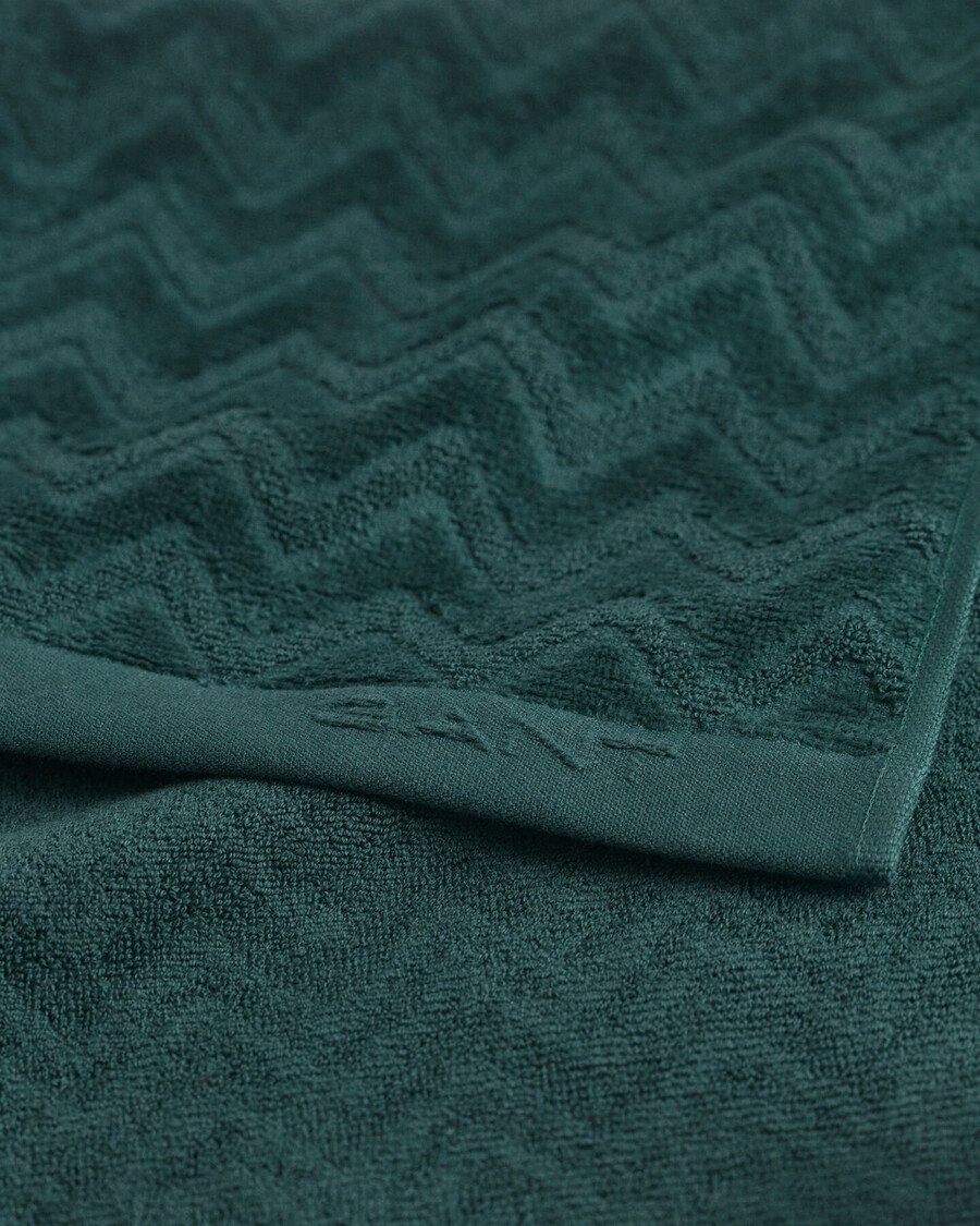 jacquard-fischgrät-handtuch 50x70 - tartangrün