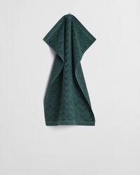jacquard-fischgrät-handtuch 50x70 - tartangrün