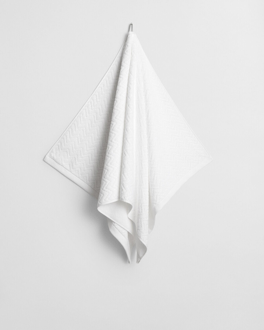jacquard-fischgrät-handtuch 70x140 - weiß