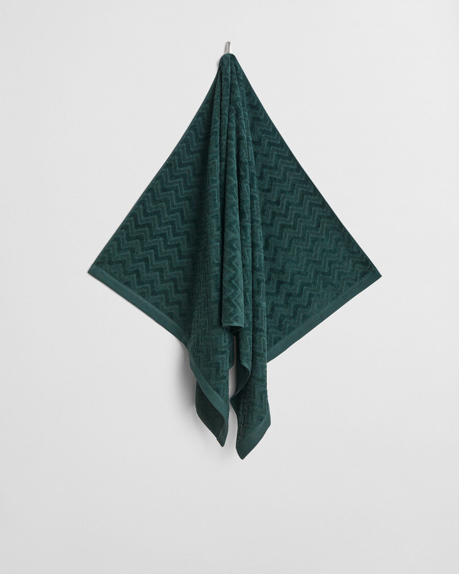 jacquard-fischgrät-handtuch 70x140 - tartangrün
