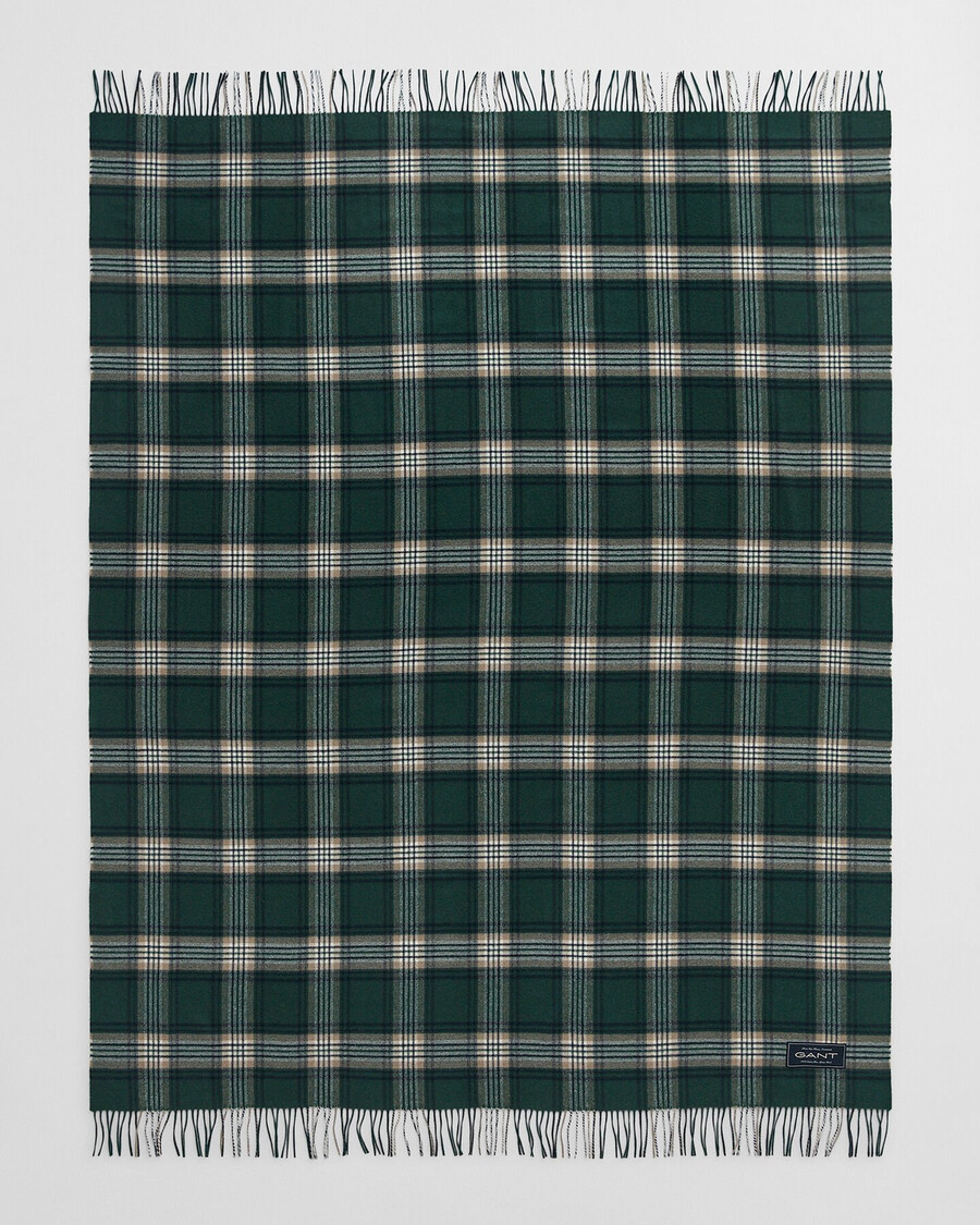 extrafeine merinowolldecke – tartangrün