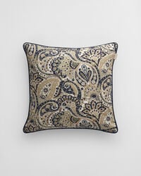 satin-kissen mit paisley-print – marineblau