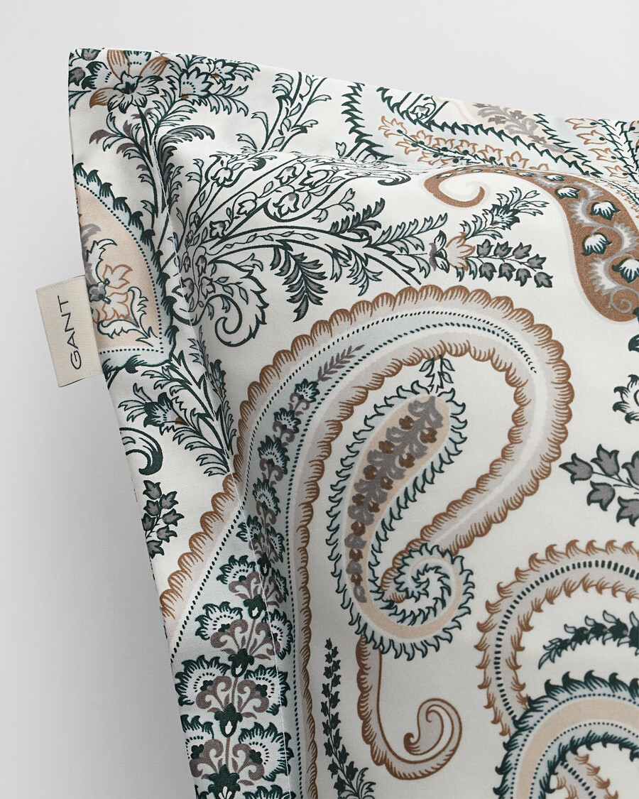 kissenbezug mit key west paisley-muster – tartangrün