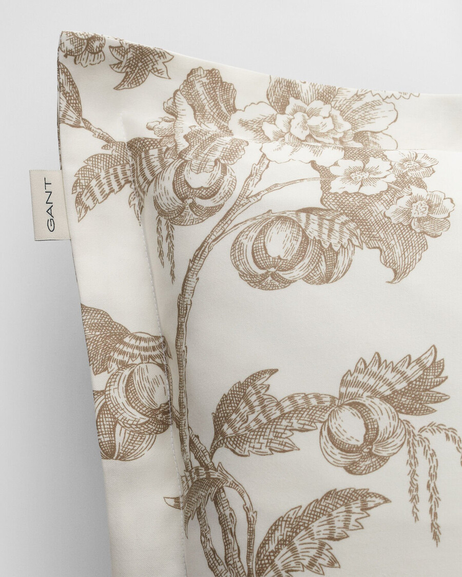 kissenbezug mit baum-print – taupe beige