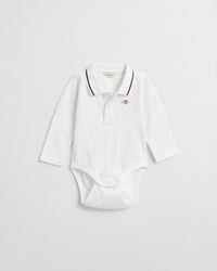baby shield piqué langarmbody - weiß