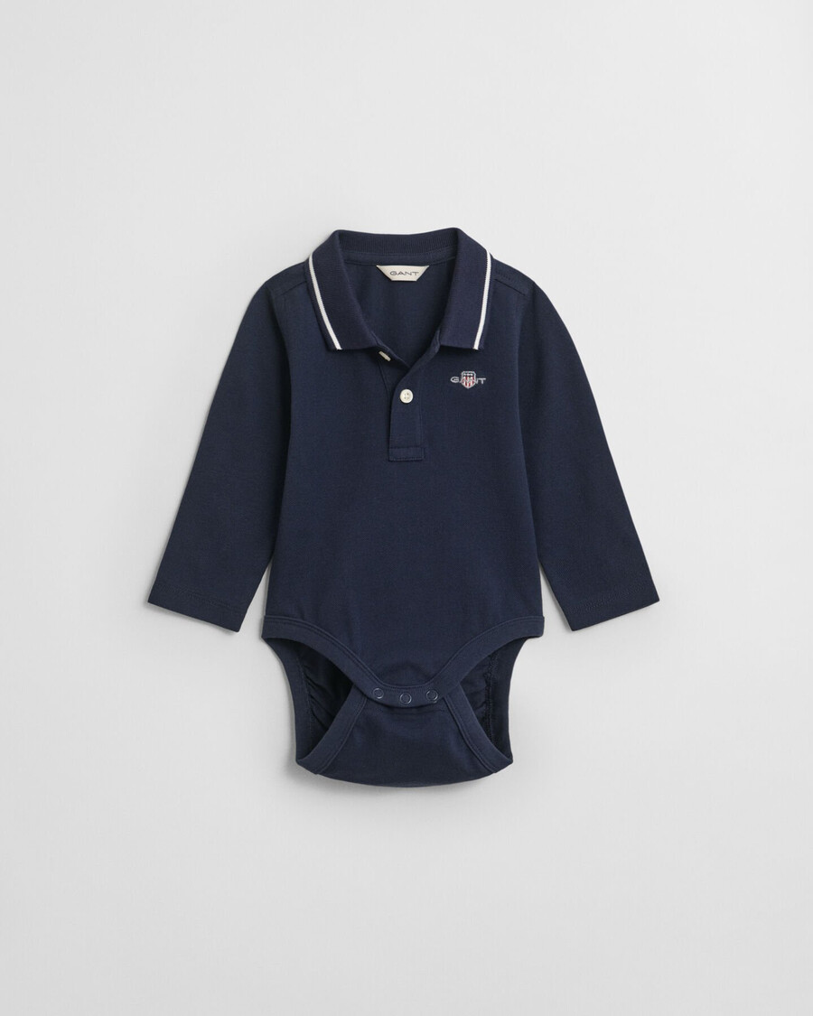 baby shield piqué langarmbody - marine