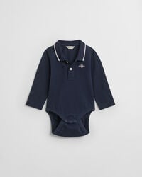 baby shield piqué langarmbody - marine