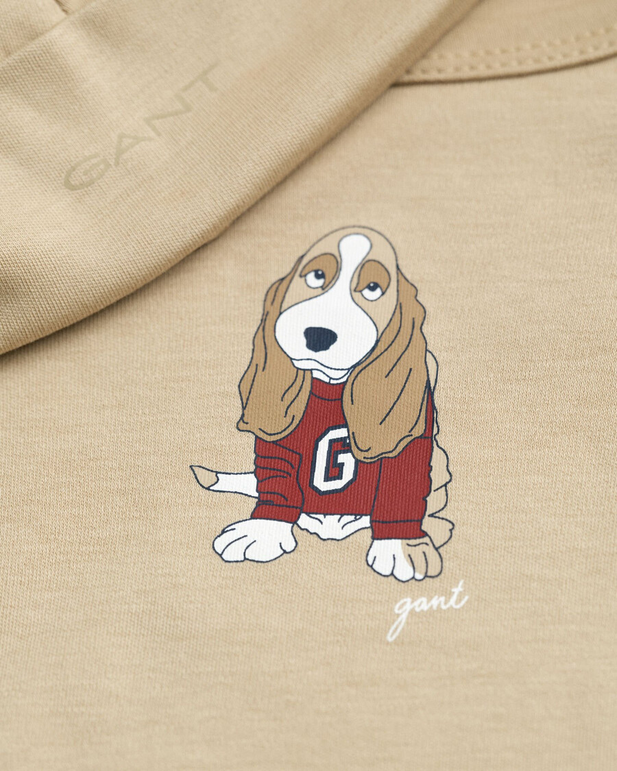 babybody und mütze mit hundeprint – dunkelkhaki