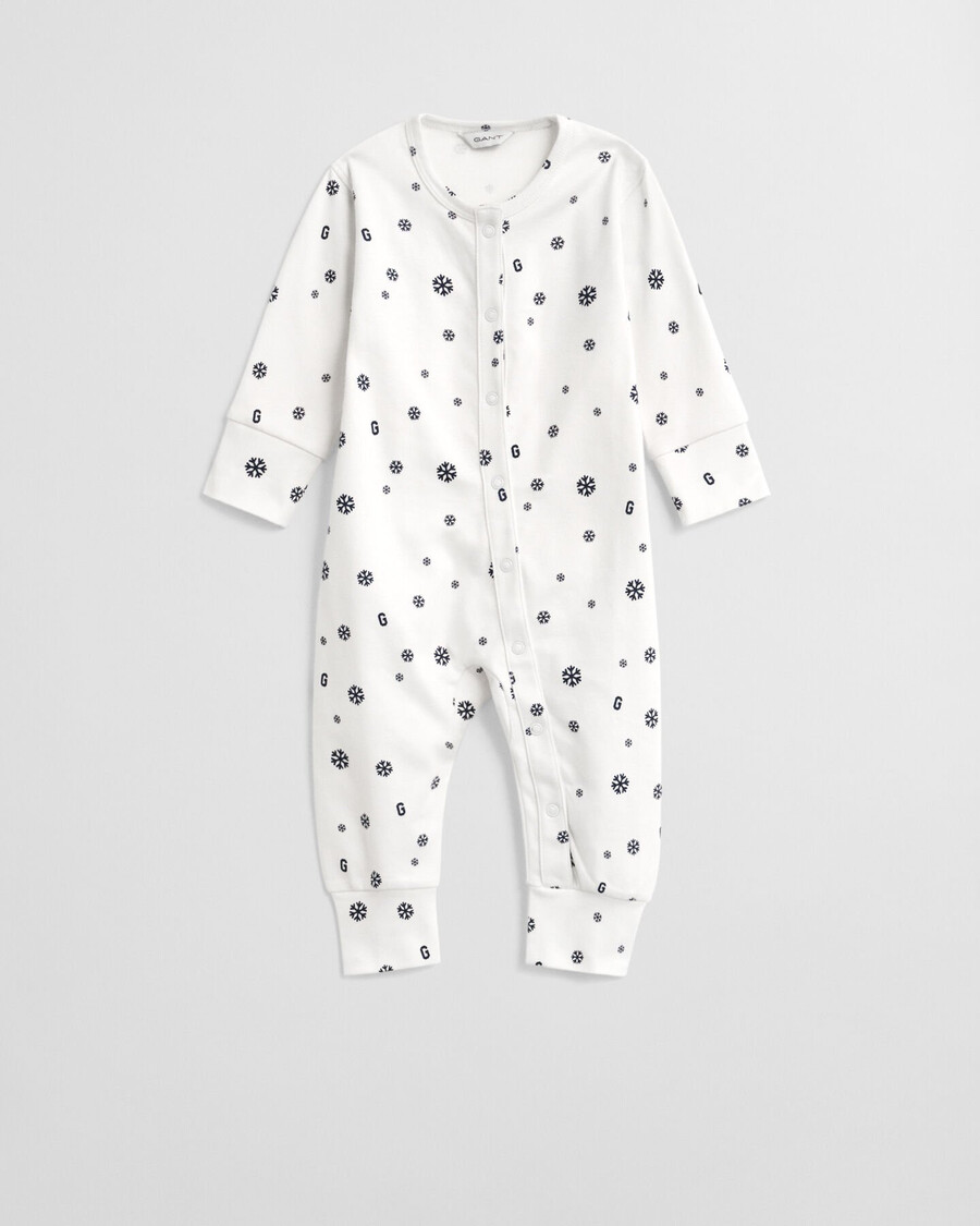 baby-schlafanzug mit schneeflocken- und g-muster – abendblau