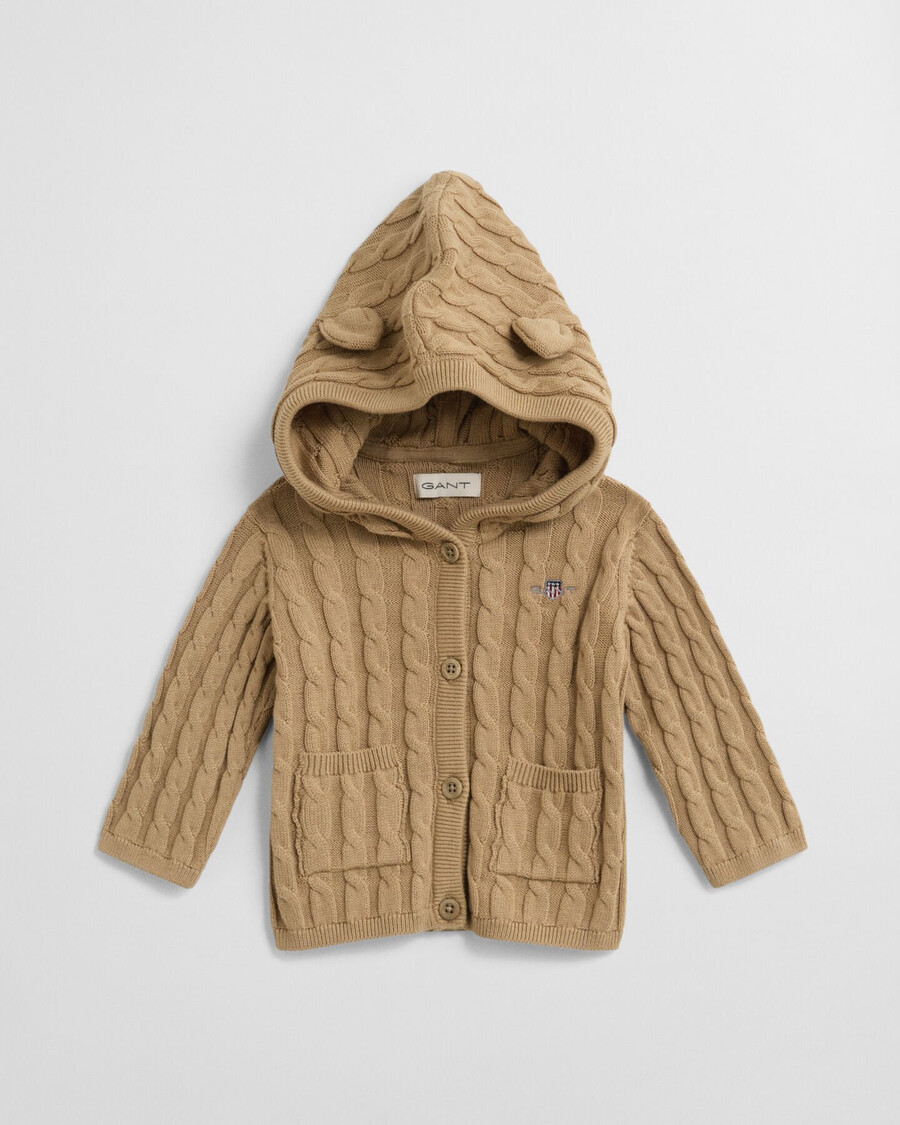 baby-baumwoll-zopfstrickjacke – dunkelkhaki