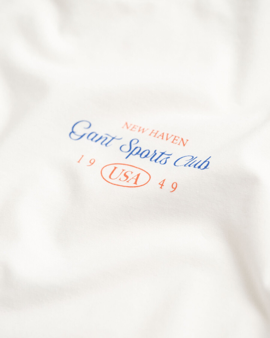 t-shirt mit grafikprint des sportvereins für teenager-mädchen – eierschale