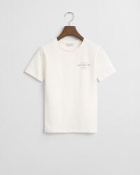 t-shirt mit grafikprint des sportvereins für teenager-mädchen – eierschale