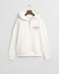hoodie mit grafikprint des sportclubs für teenagerinnen halbzip-kapuzenpullover – eierschale