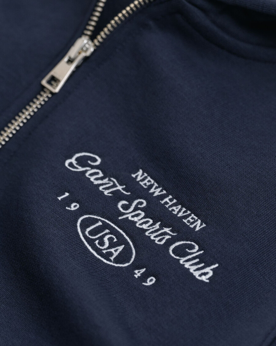 hoodie mit grafikprint des sportclubs für teenagerinnen halbzip-kapuzenpullover – abendblau