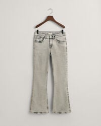 bootcut-jeans für teenager-mädchen – grau used-look