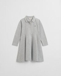 piqué-kleid für mädchen – hellgrau meliert