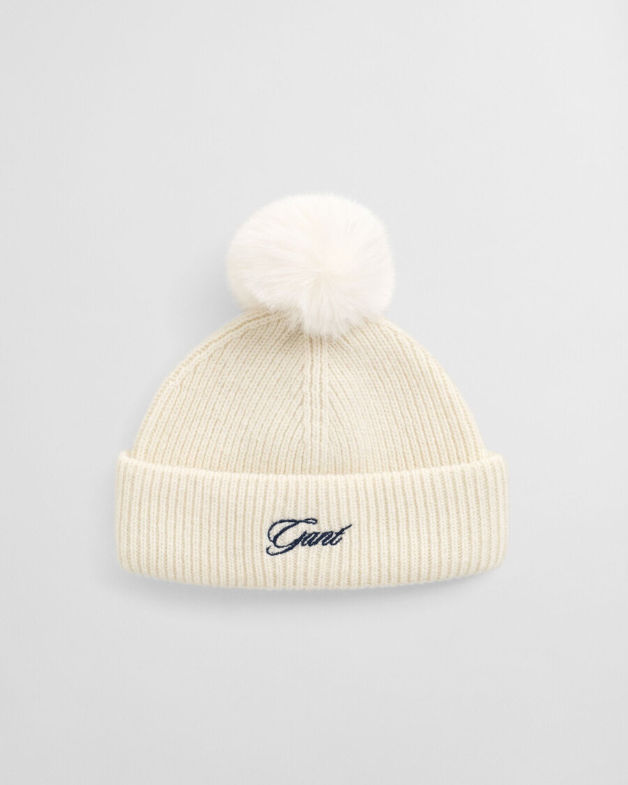 mädchen-pompommütze – creme