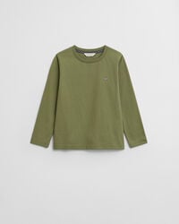 kids shield langarm-t-shirt – olivgrün