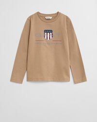kids archive shield langarm-t-shirt – dunkelkhaki