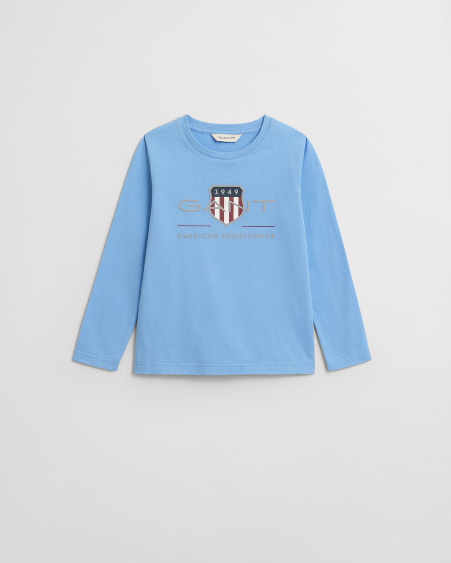kids archive shield langarmshirt – traumblau
