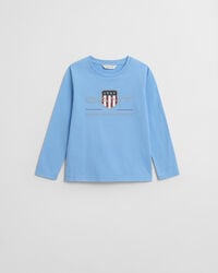 kids archive shield langarmshirt – traumblau