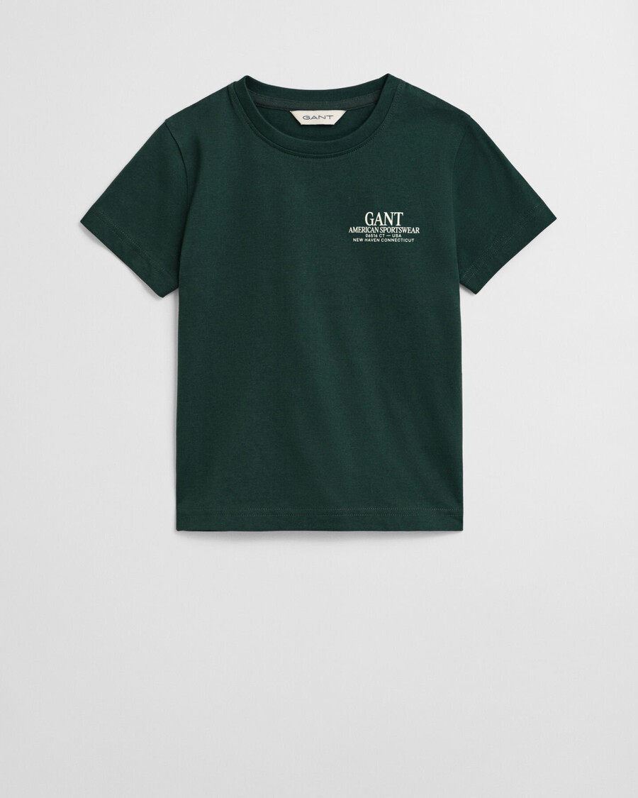 kinder-t-shirt mit grafik – karogrün
