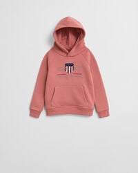 kids archive shield hoodie – verwaschenes ziegelrot