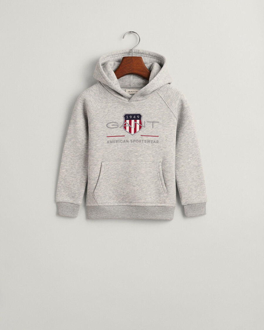 kids archive shield hoodie - hellgrau meliert