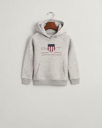 kids archive shield hoodie - hellgrau meliert