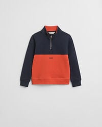 kinder-sweatshirt mit farbblock-design und halbem reißverschluss – abendblau