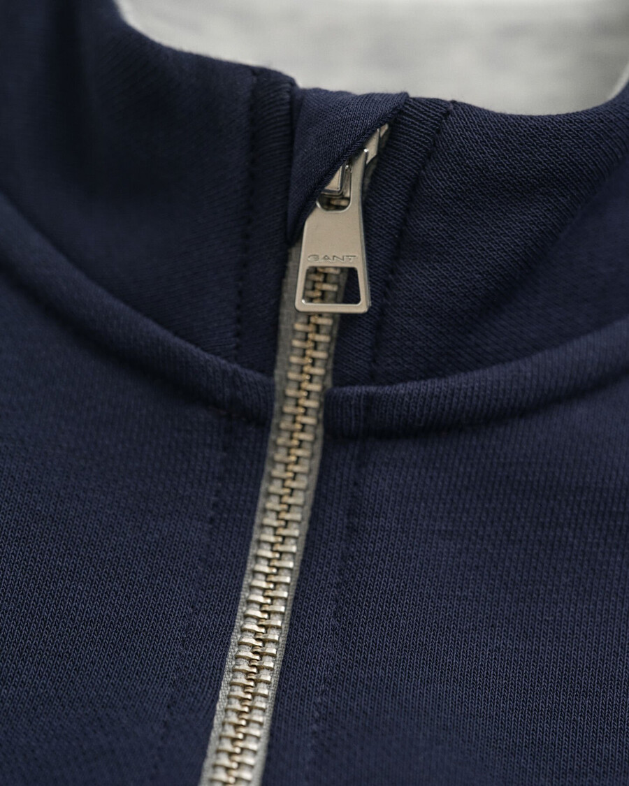 kinder-sweatshirt mit halbem reißverschluss und farbblock-design – hellgrau meliert
