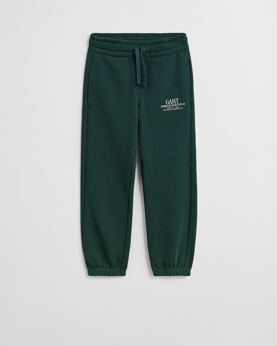 kinder-jogginghose mit grafikprint – karogrün