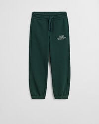 kinder-jogginghose mit grafikprint – karogrün