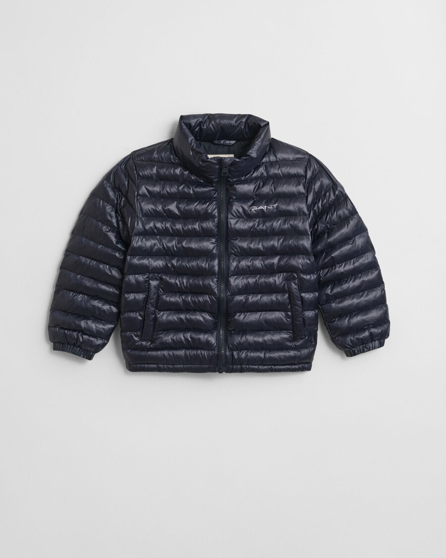 glänzende leichte daunenjacke für kinder – abendblau