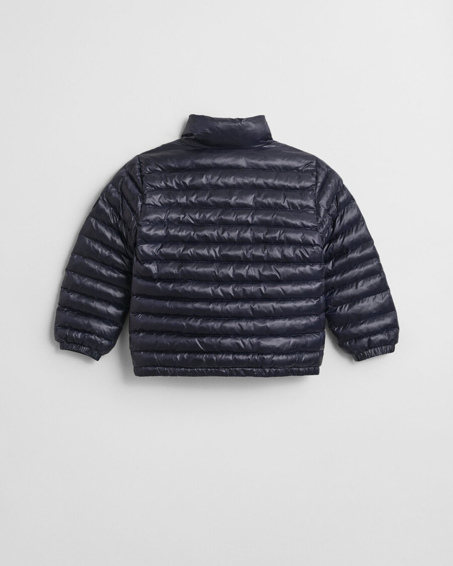glänzende leichte daunenjacke für kinder – abendblau