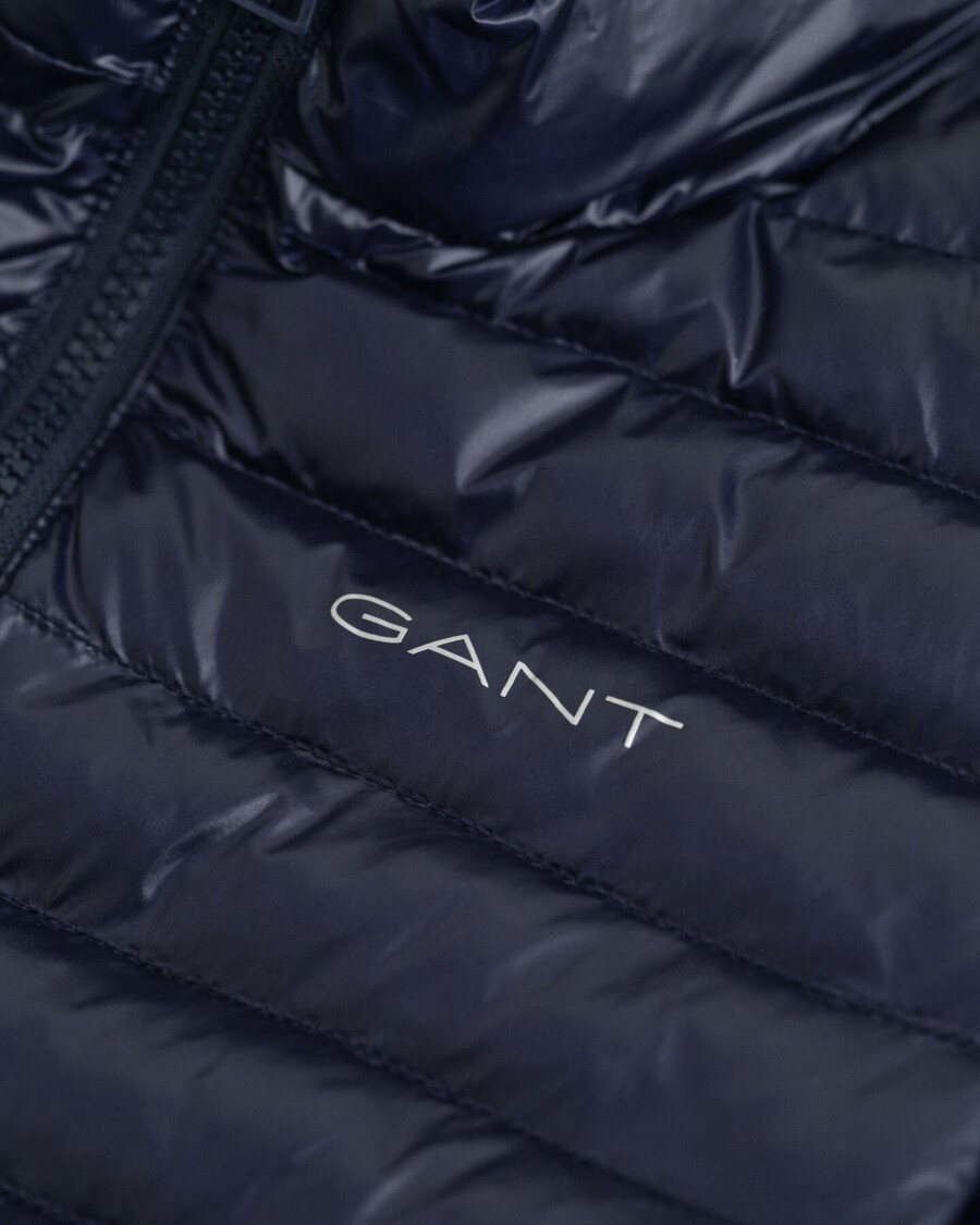 glänzende leichte daunenjacke für kinder – abendblau