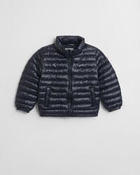 glänzende leichte daunenjacke für kinder – abendblau