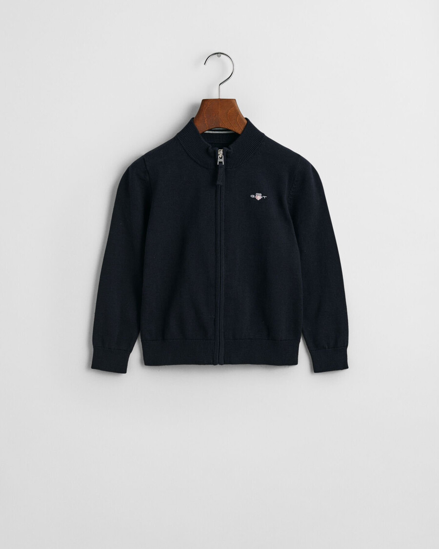 kinder-strickjacke aus baumwolle mit reißverschluss – abendblau