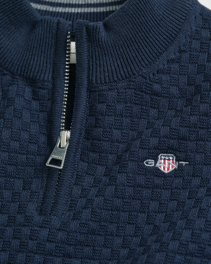 kinder-pullover mit mikrotextur und halbem reißverschluss – abendblau