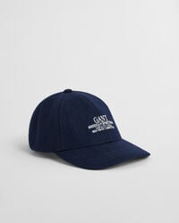 kinder-melton-cap mit grafikprint – abendblau
