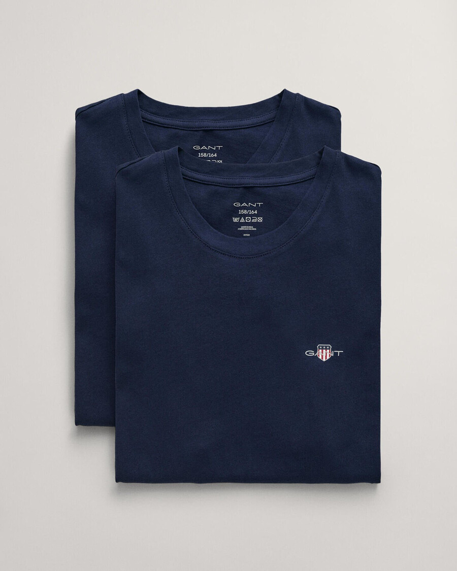 2er-pack t-shirts mit rundhalsausschnitt für teenager – marineblau