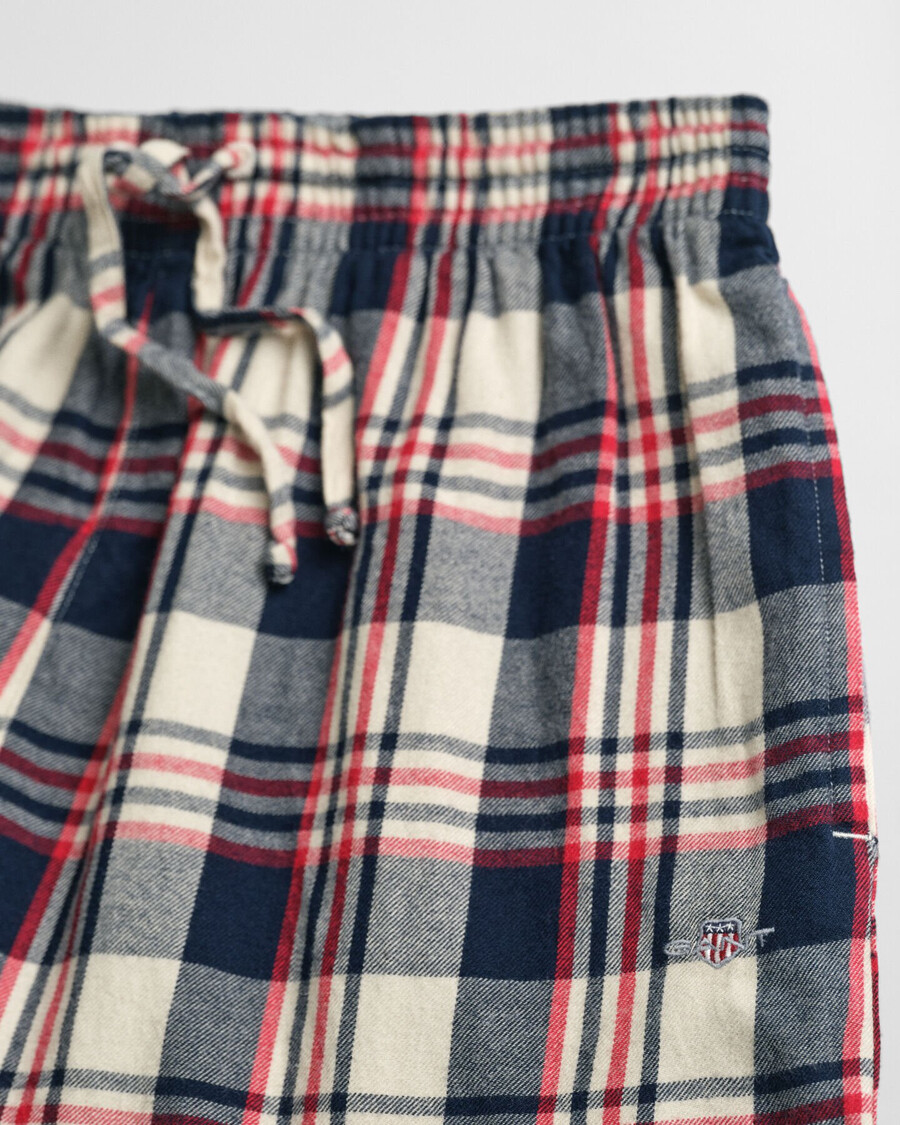 flanell-pyjamahose mit karomuster für teenager – rubinrot