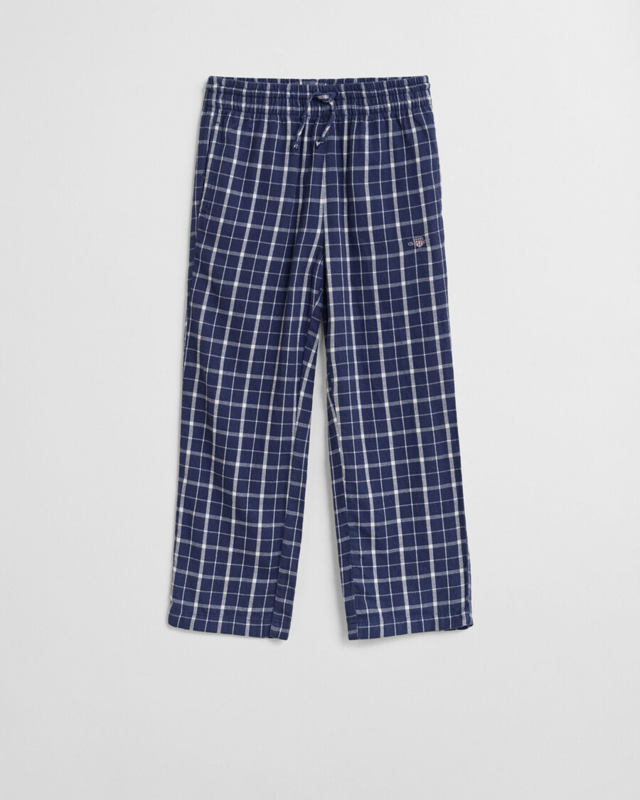 kinder-flanell-pyjamahose mit karomuster – persischblau