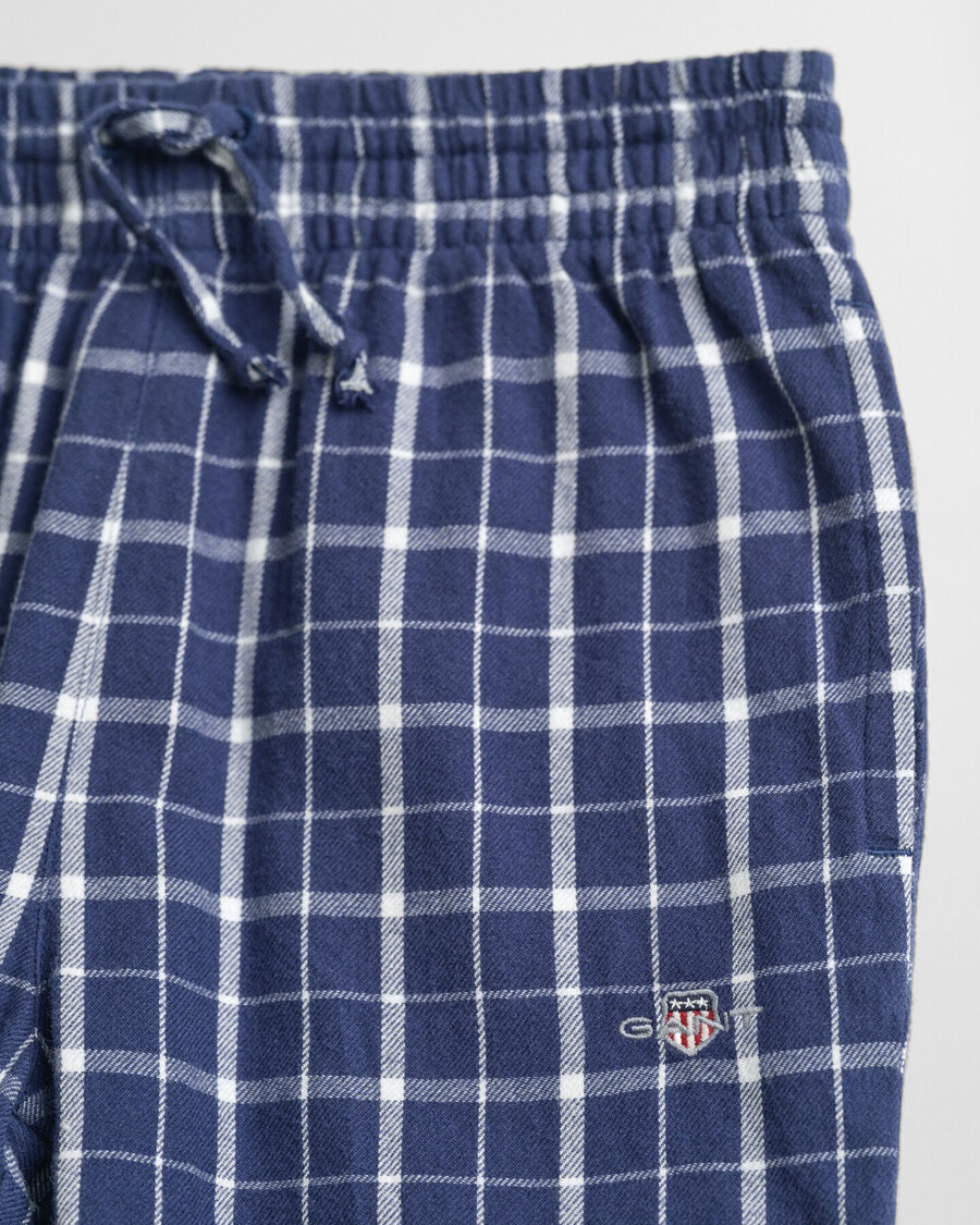kinder-flanell-pyjamahose mit karomuster – persischblau