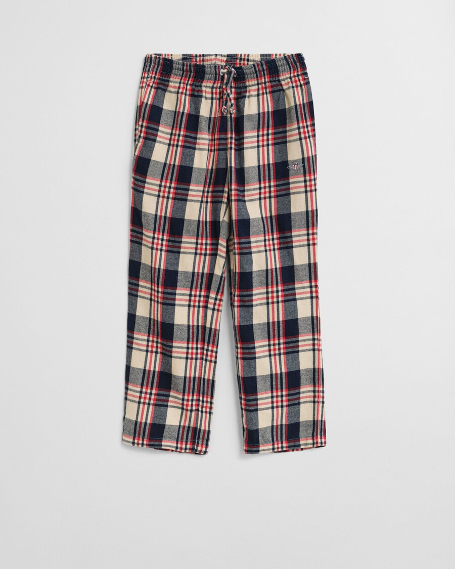 kinder-flanell-pyjamahose mit karomuster – rubinrot